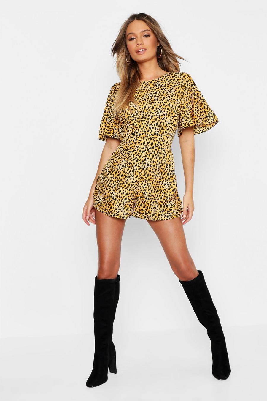 Playsuit mit Leopardenmuster, Braun image number 1