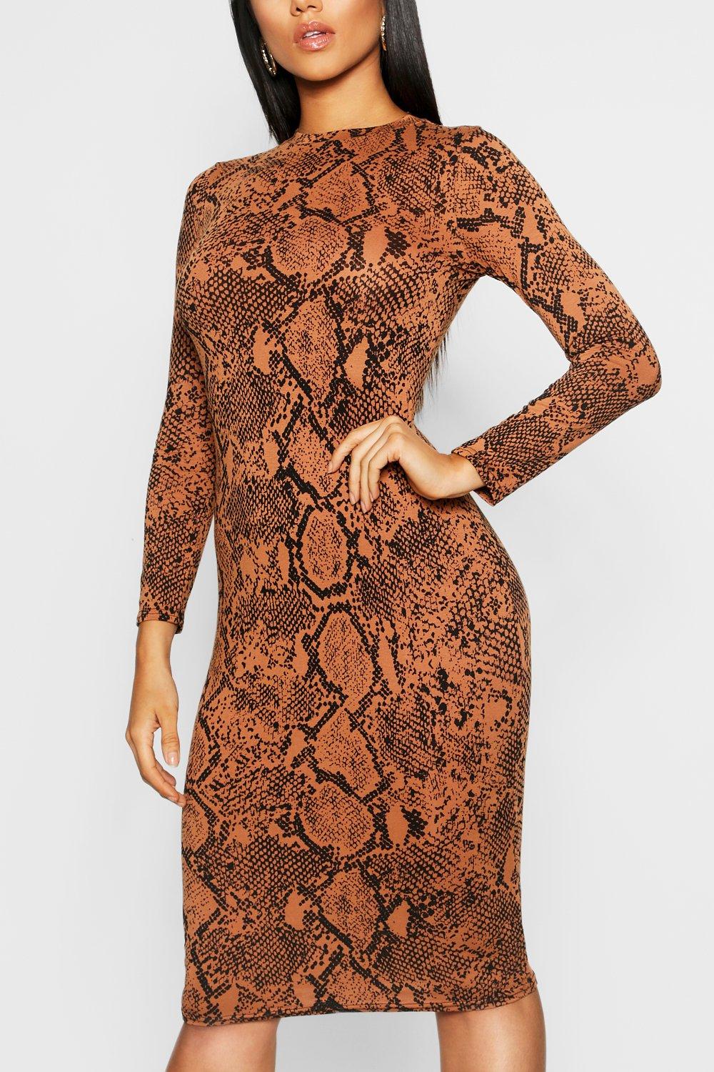 Tan snake sale print dress