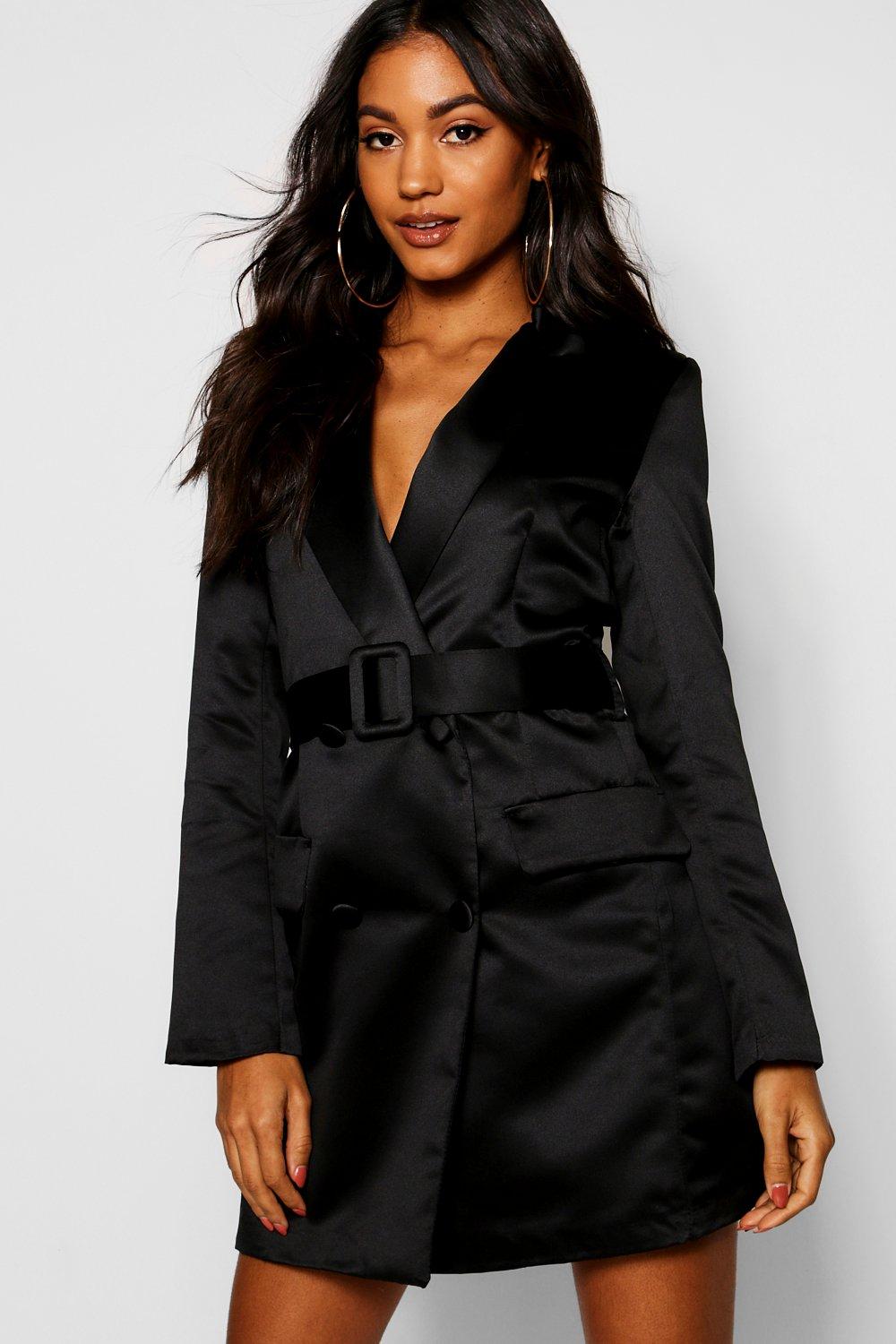 boohoo belted blazer dress