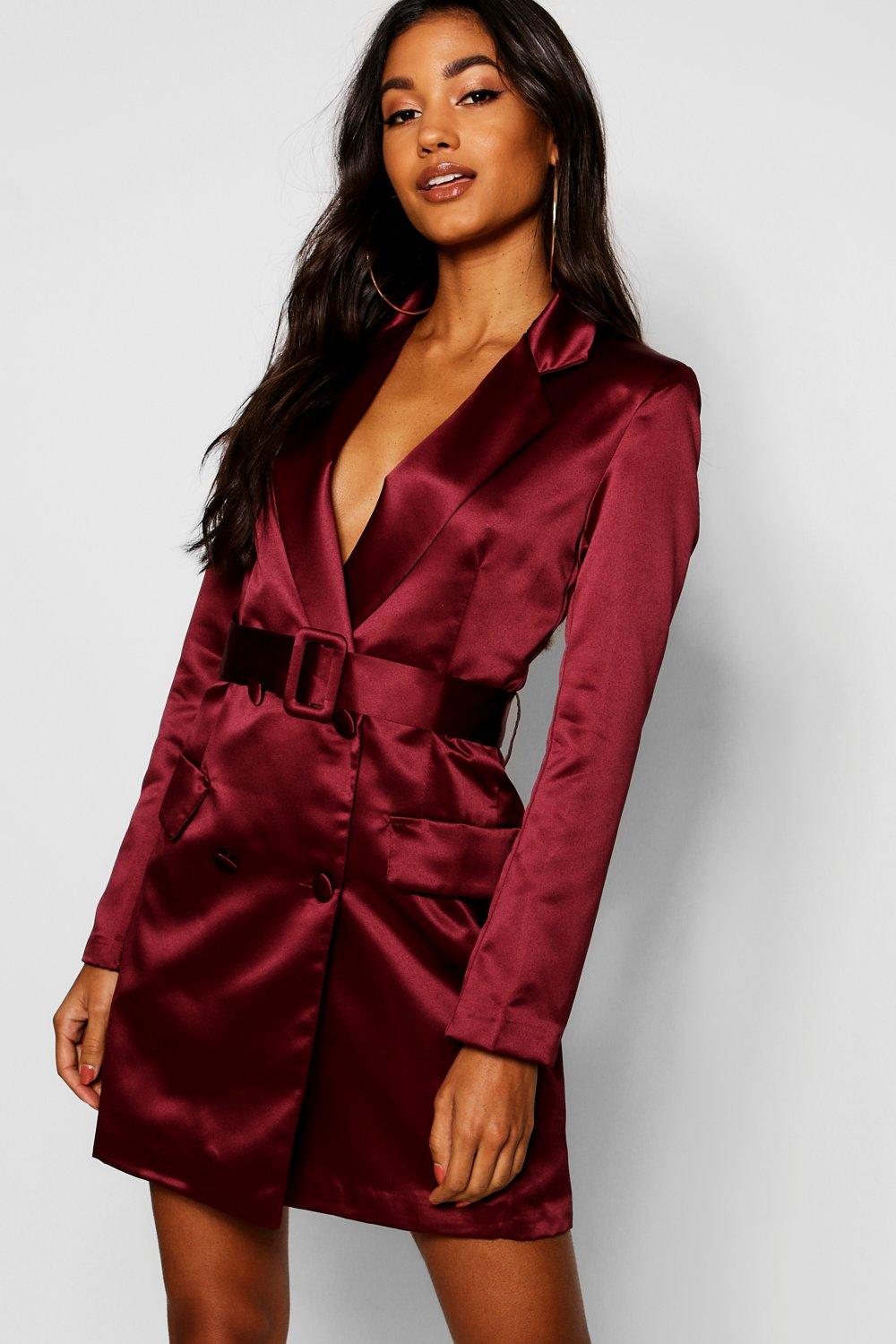 blazer dress satin