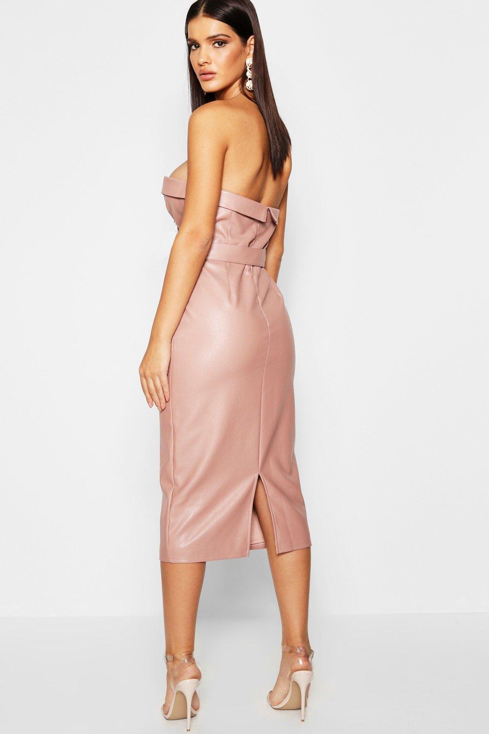 boohoo pu dress