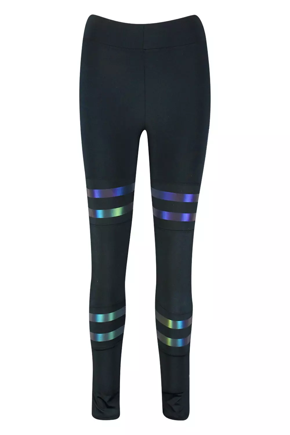 Black Fit Iridescent Stripe Running Leggings alternative image