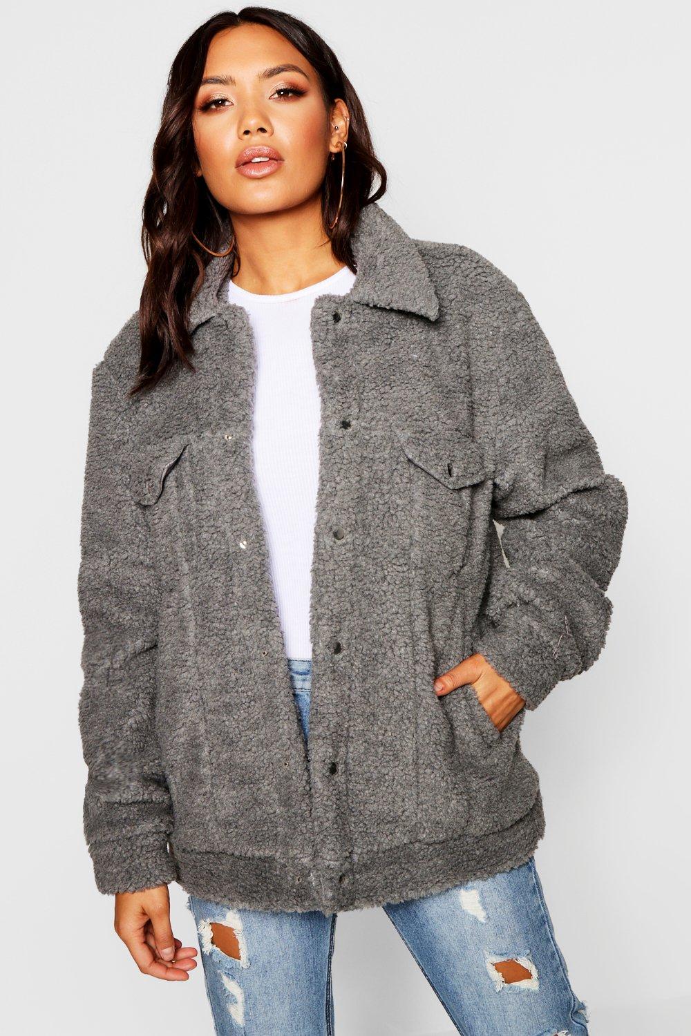 Boohoo borg shop trucker jacket