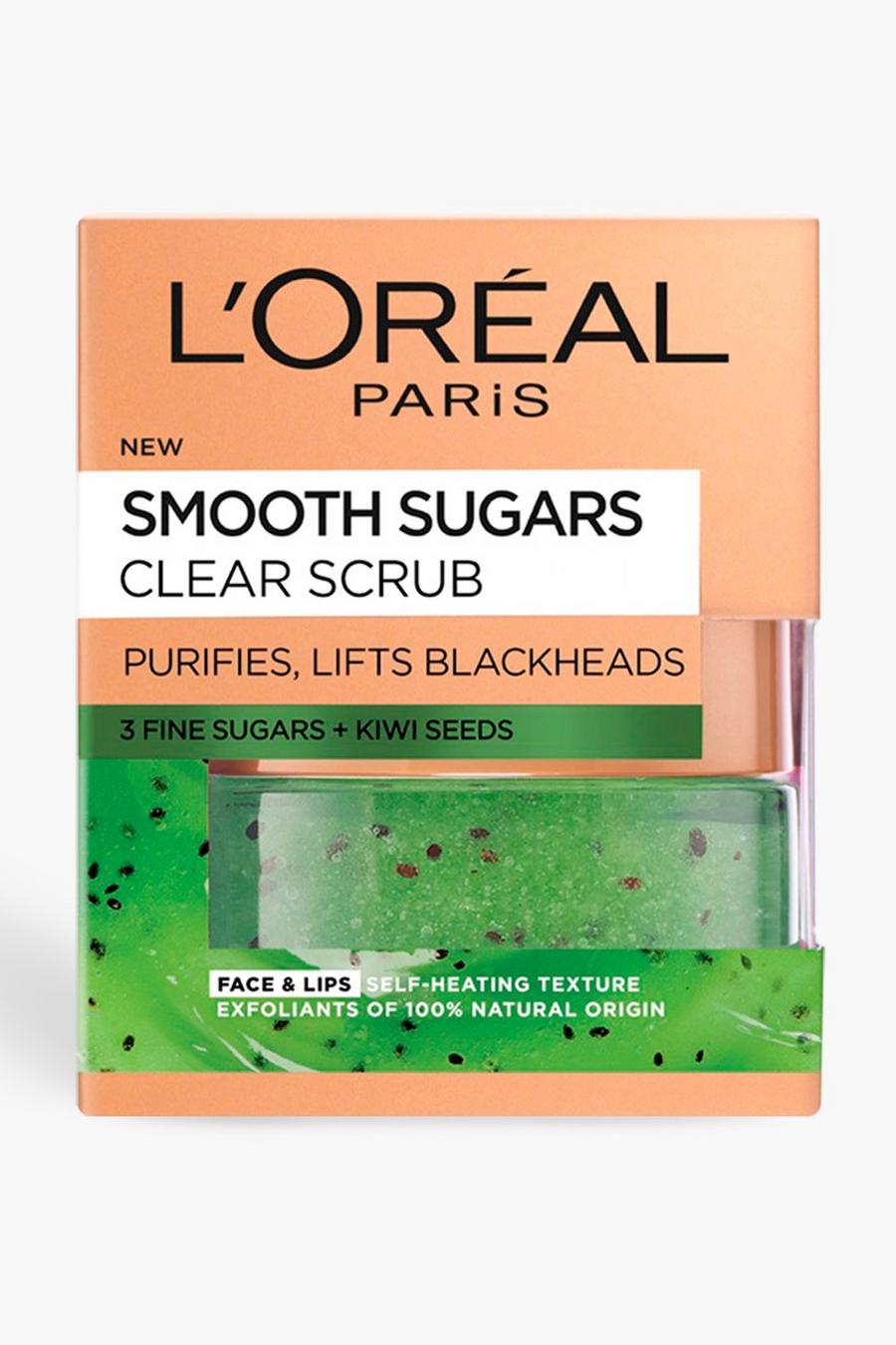 Green L'Oréal Paris Smooth Sugar Clear Blackheads Kiwi Face And Lip Exfoliating Scrub 50ml