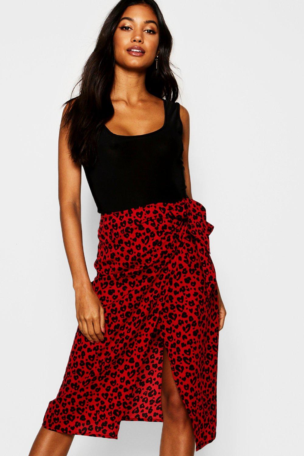 leopard print tie skirt