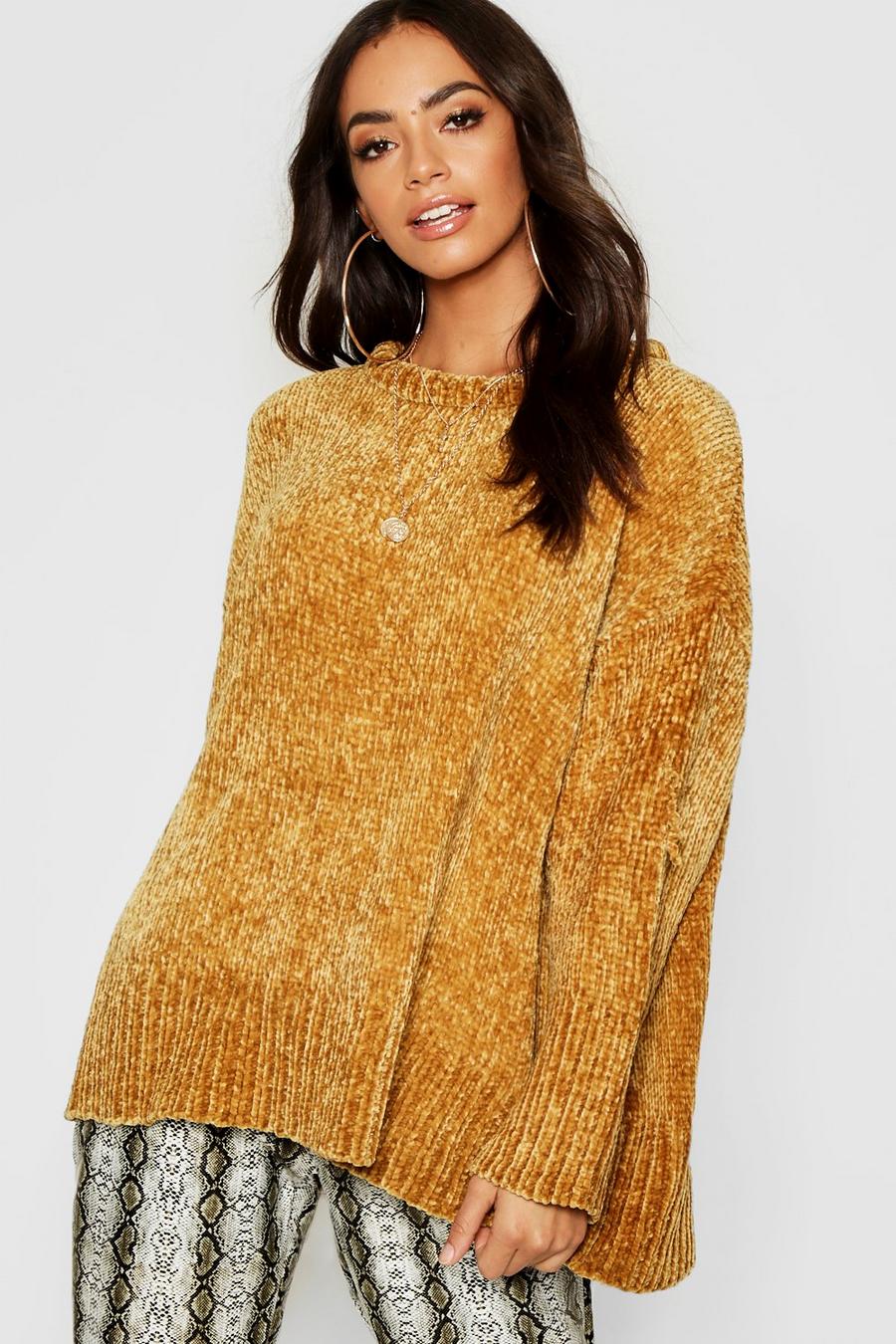 Mustard Oversized Chenille Sweater image number 1