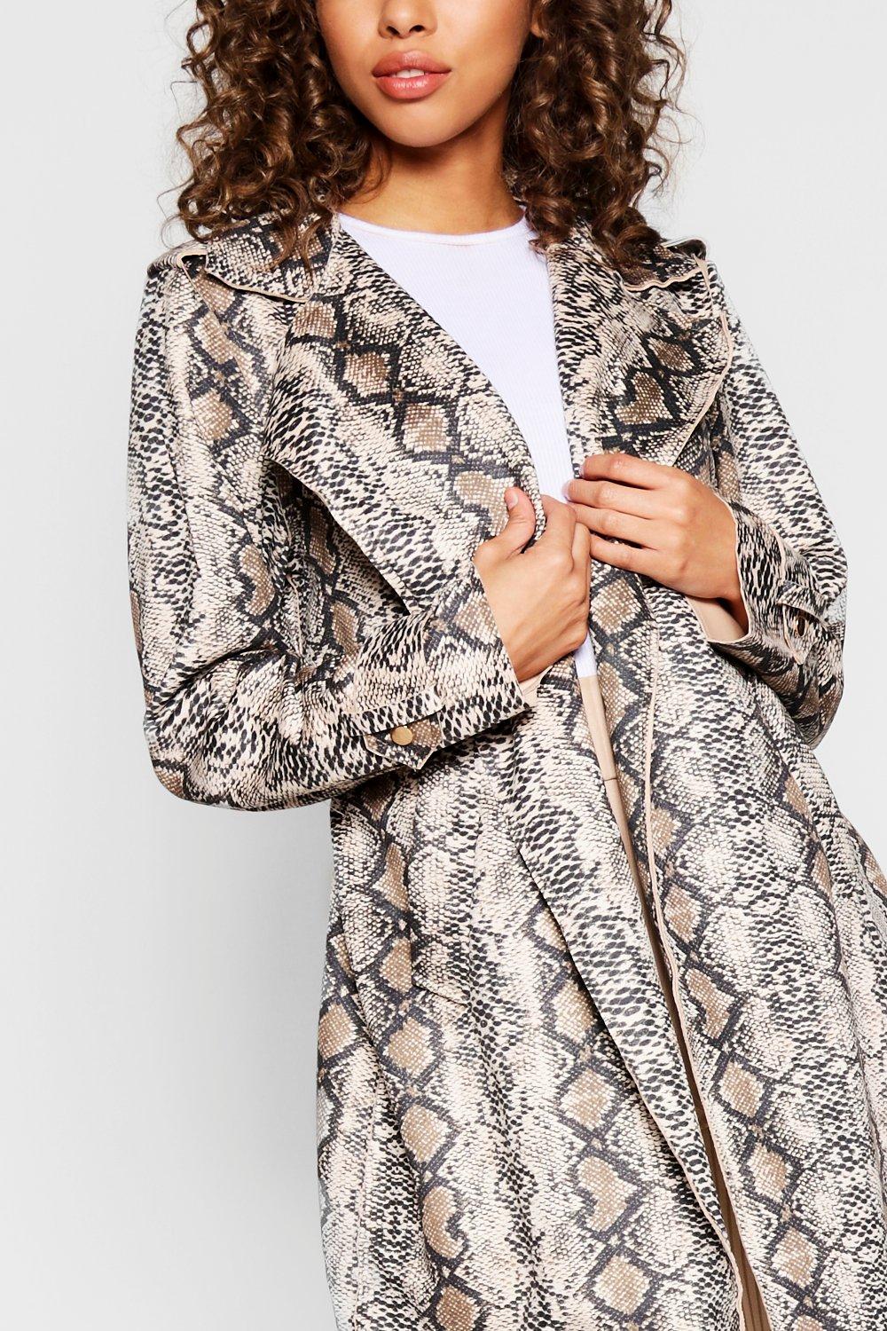 Snake Suedette Trench Coat
