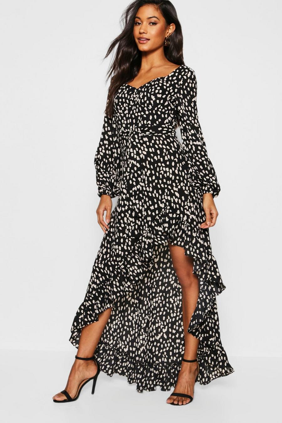 Sweetheart Cheetah Print Dipped Hem Maxi Dress image number 1
