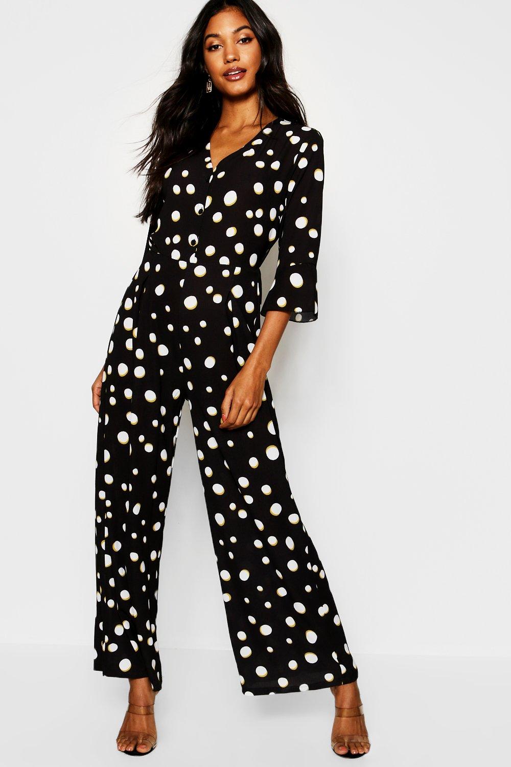 boohoo polka dot jumpsuit