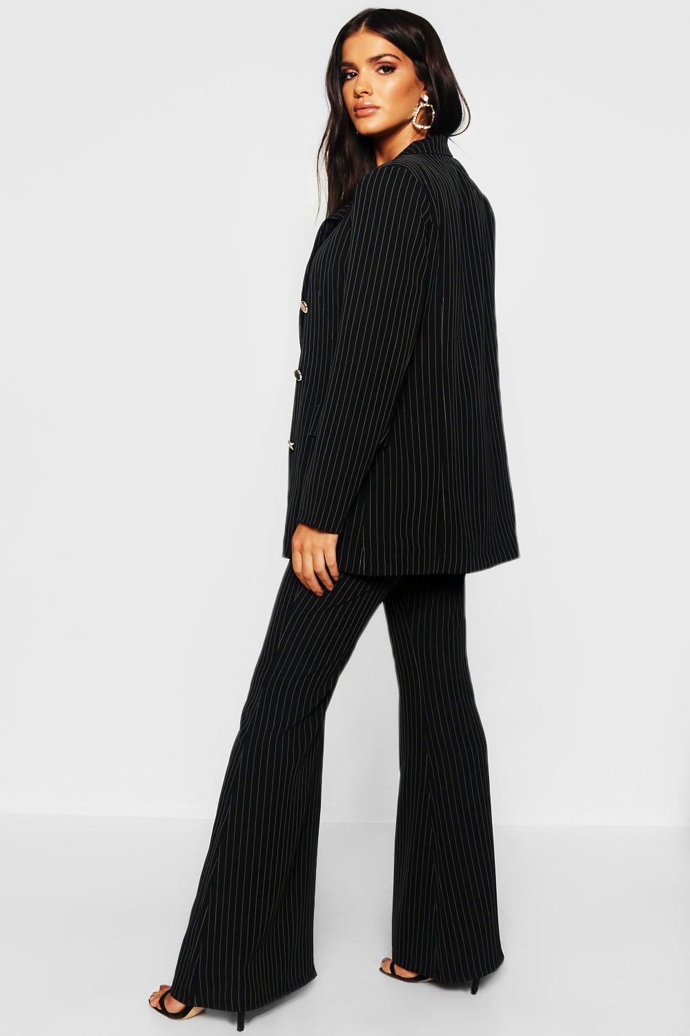 pinstripe flare pants