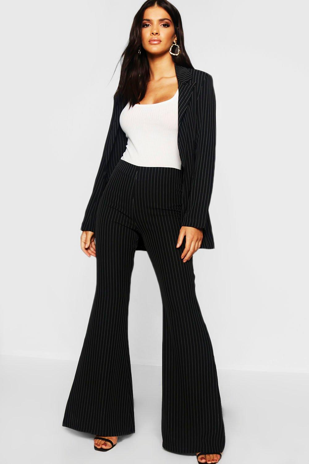 Pinstripe Flared Pants