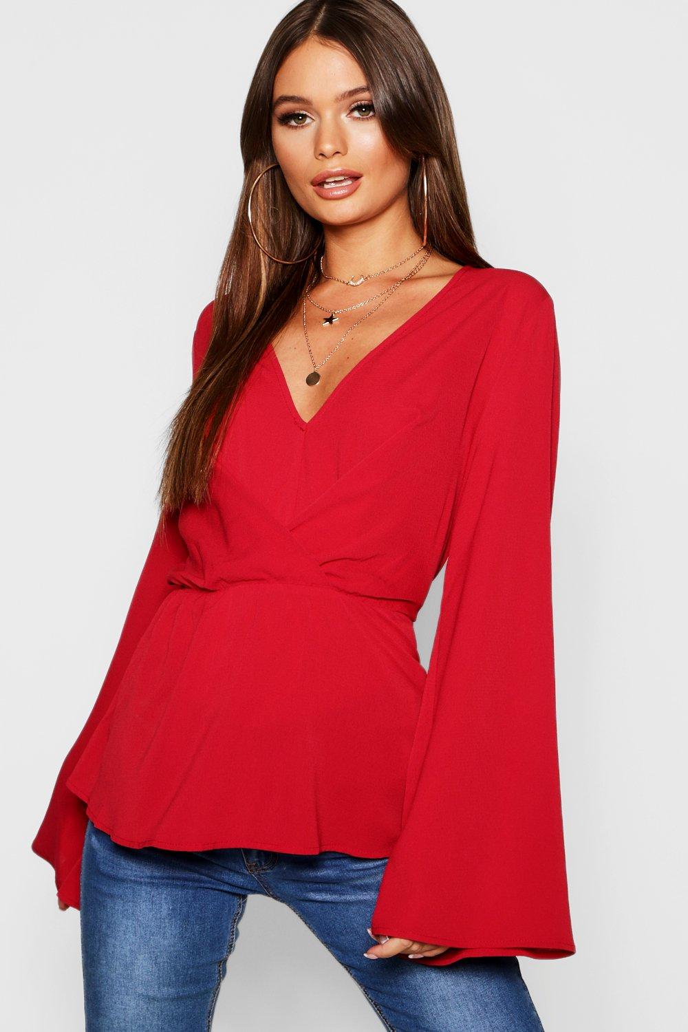 boohoo peplum blouse