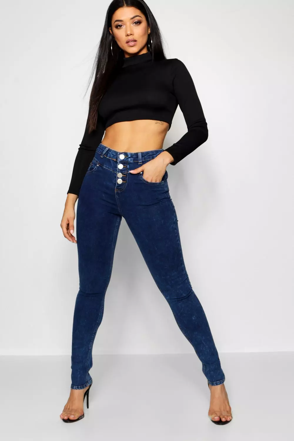 Four hot sale button jeans