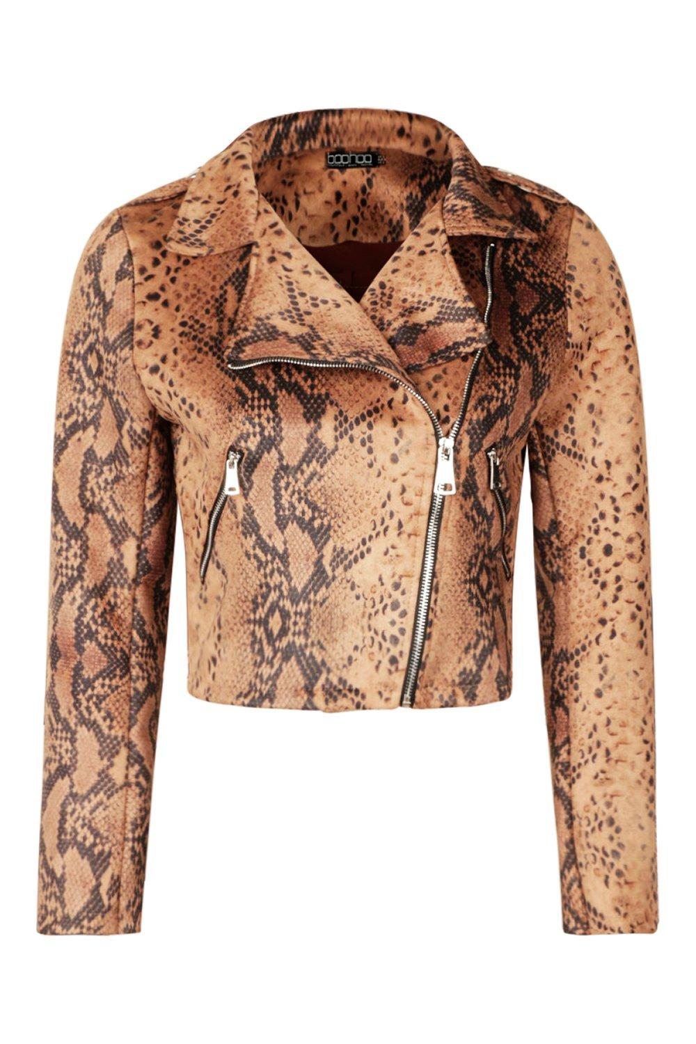 Snake Print Biker Jacket