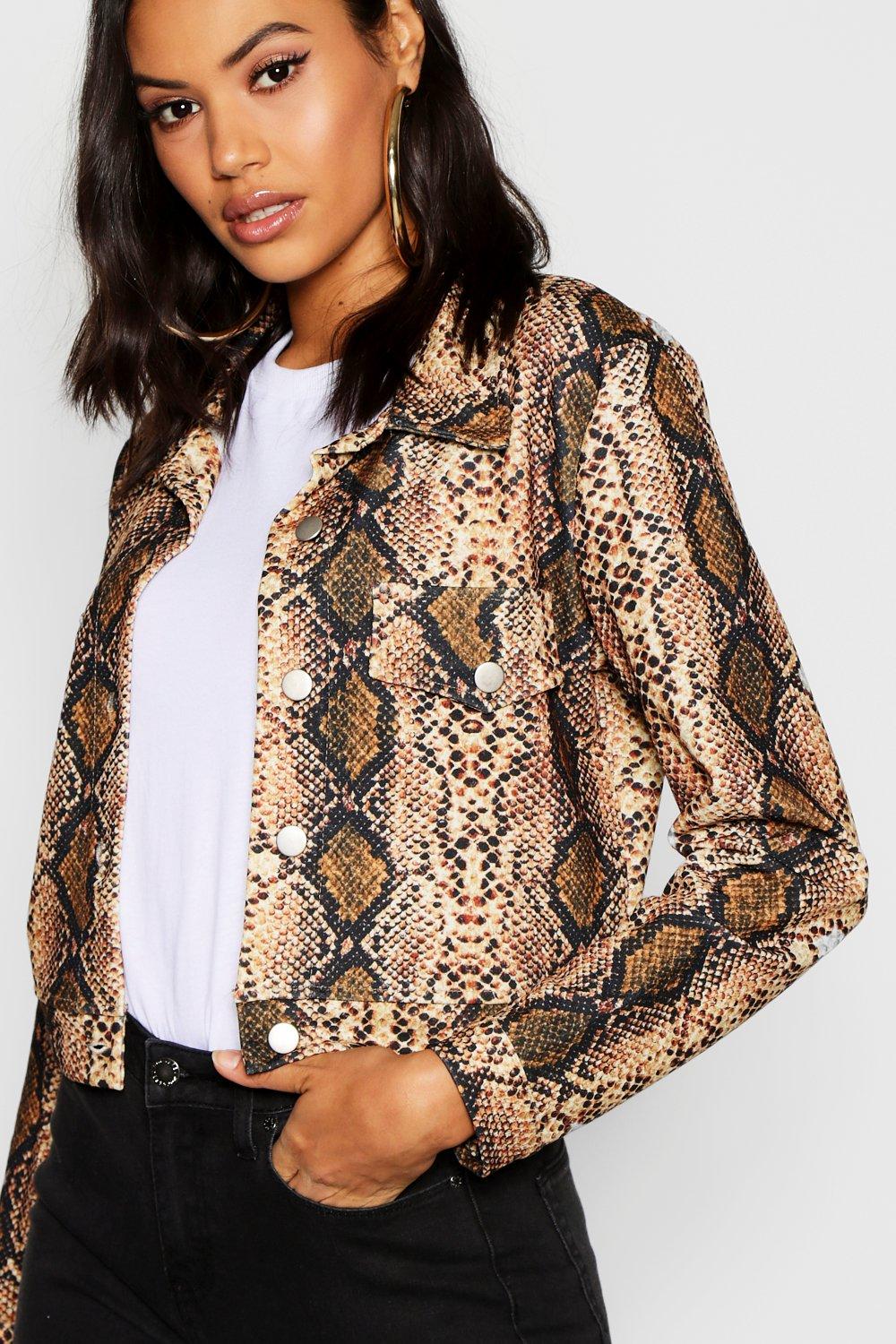 Womens snake print on sale jacket