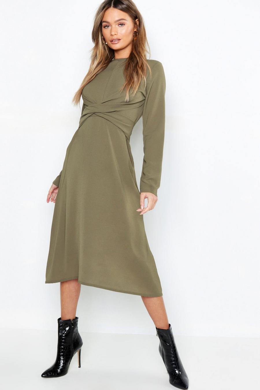 Wrap Front Woven Midi Dress image number 1