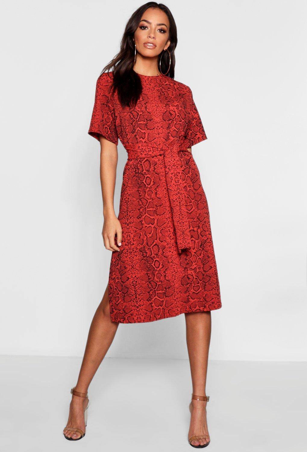 Snake print clearance tie dress