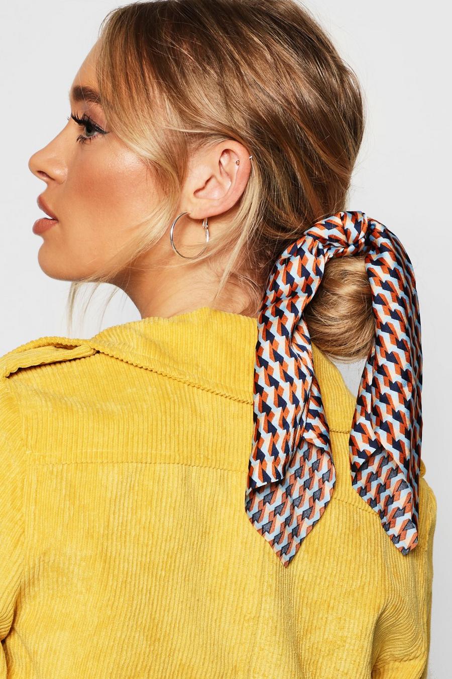 Geometric Scarf Scrunchie Hair Tie image number 1