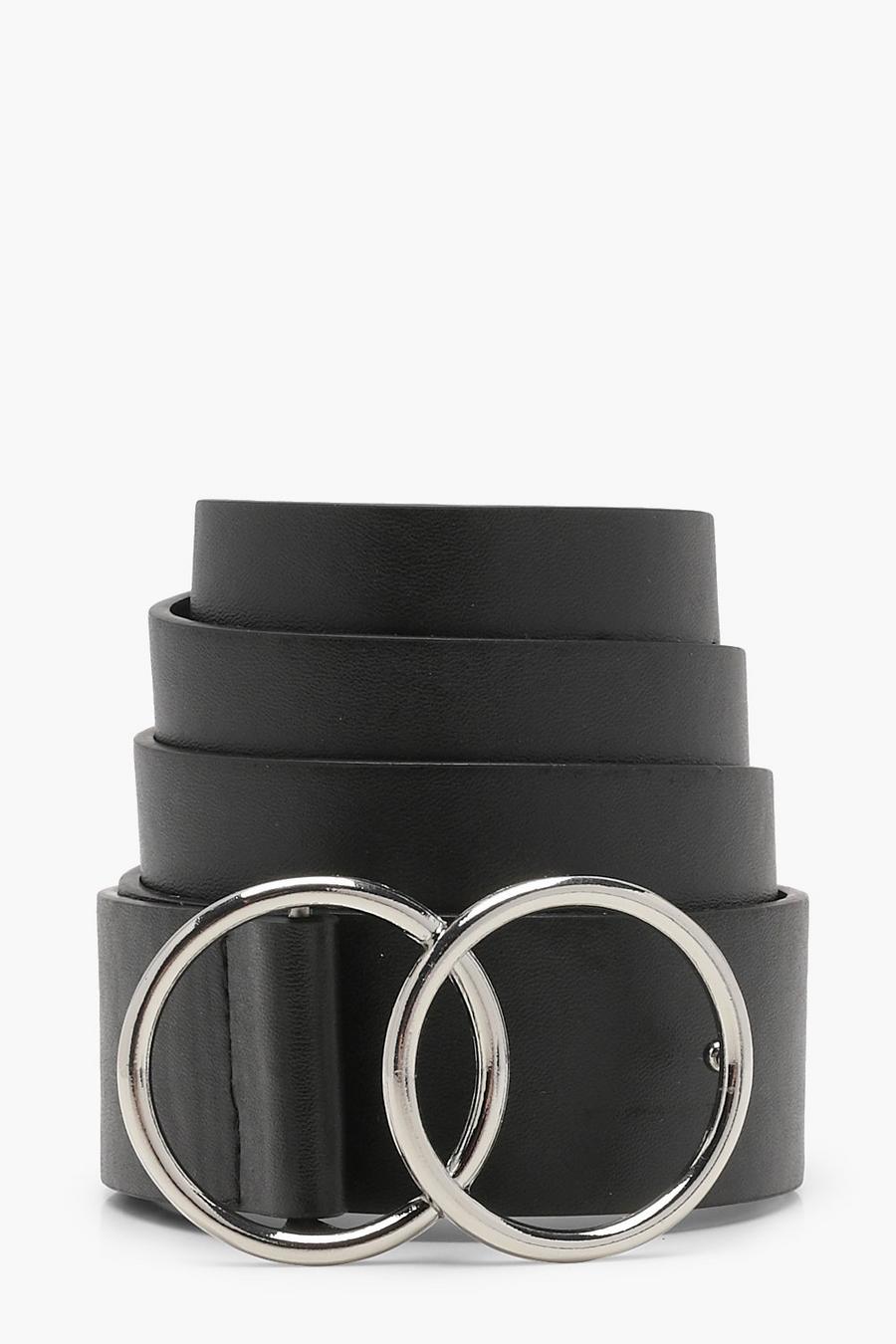 Cintura stile uomo con doppio passante ad anello image number 1
