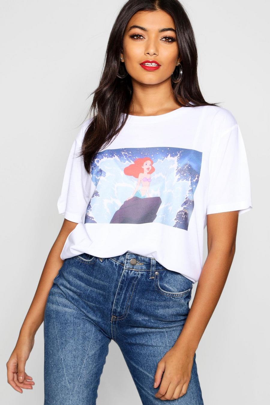White Disney Princess Ariel T-Shirt image number 1