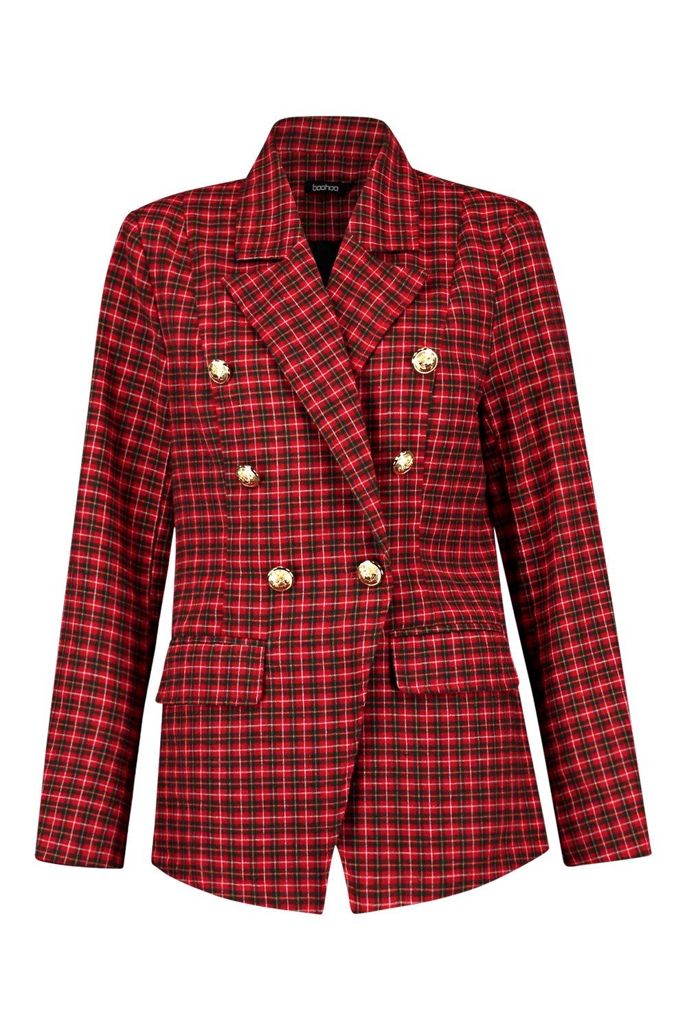 Boohoo tartan outlet blazer