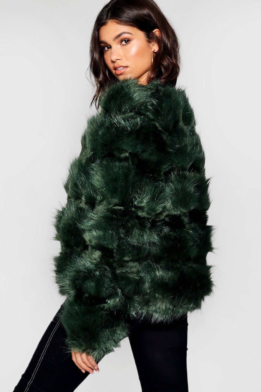 boohoo Plus Size Oversized Pocket Detail Faux Fur Jacket