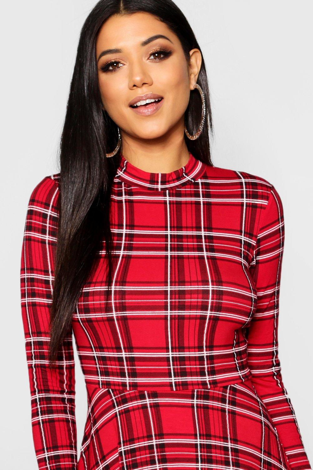 Plaid fit and flare dress best sale