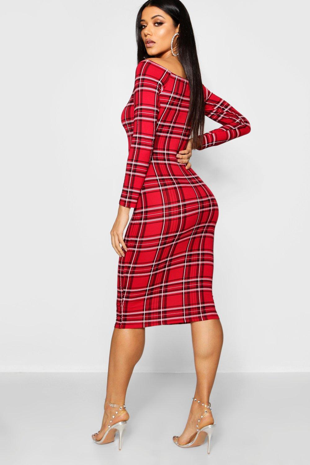 midi tartan dress