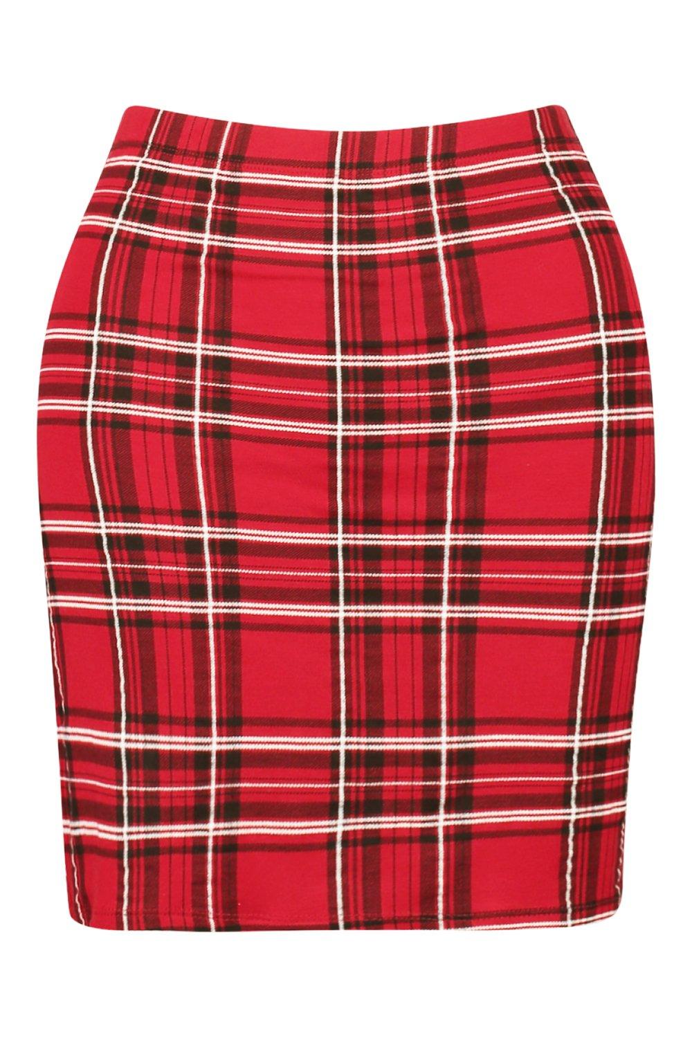 Checkered skirt boohoo sales