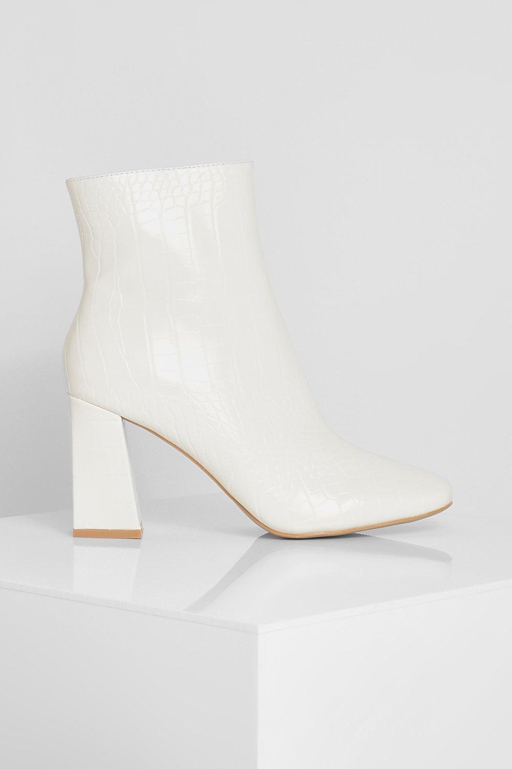 bottines blanches boohoo