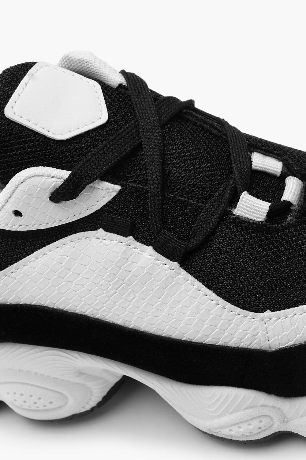 snakeskin chunky trainers