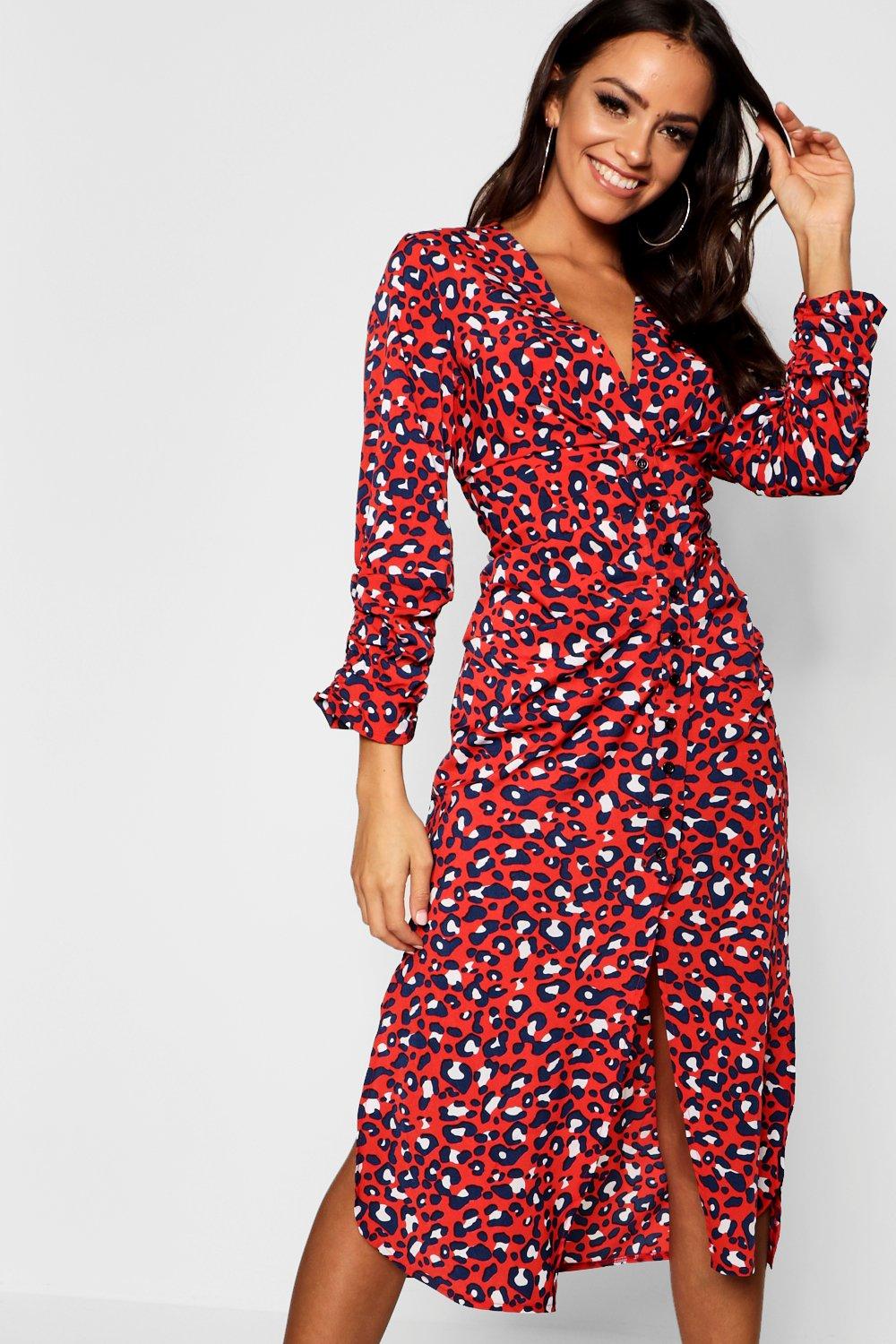 Robe midi boutonnée devant hotsell