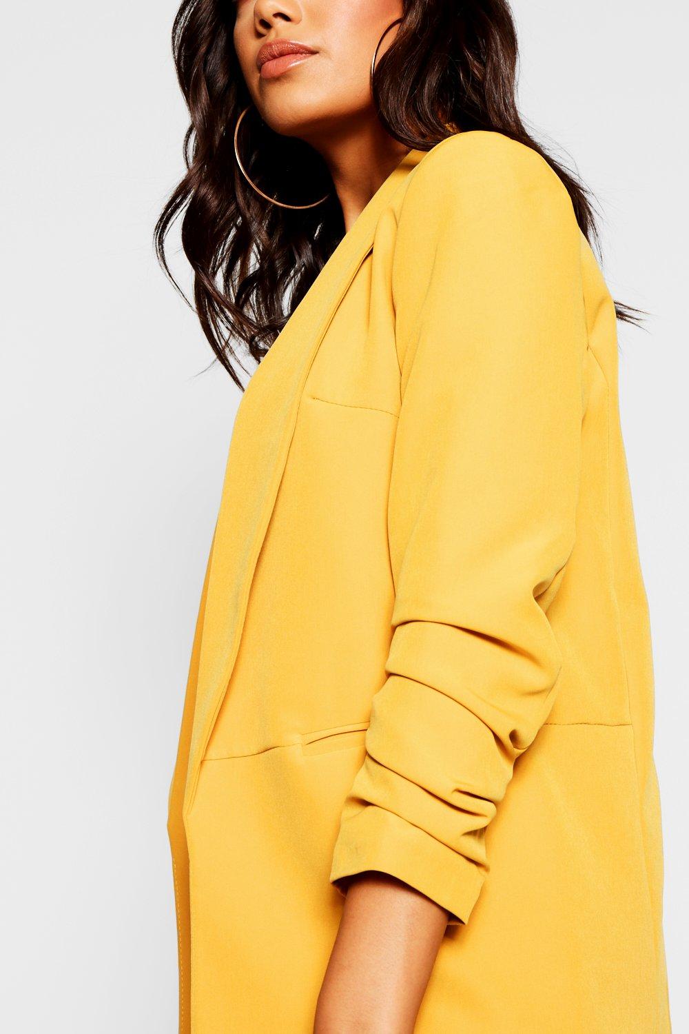 Ruched Sleeve Blazer boohoo UK