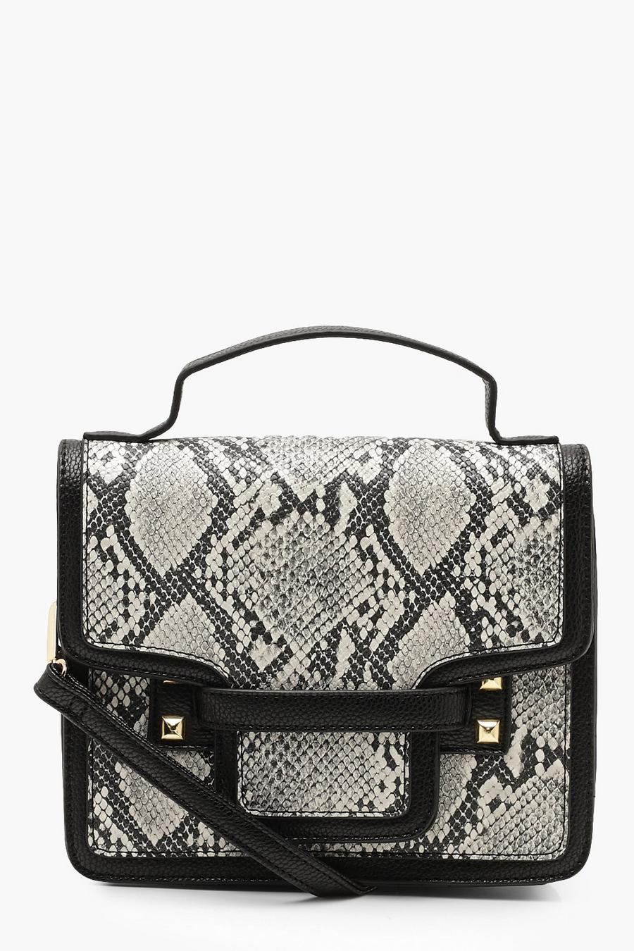 Faux Snake Structured Cross Body Bag image number 1