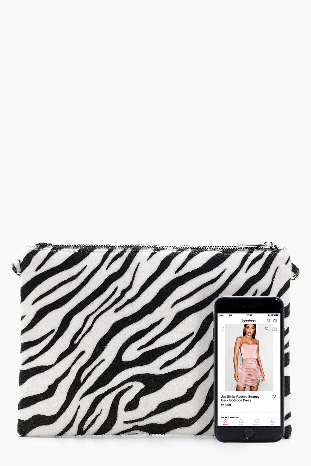 zebra clutch bag