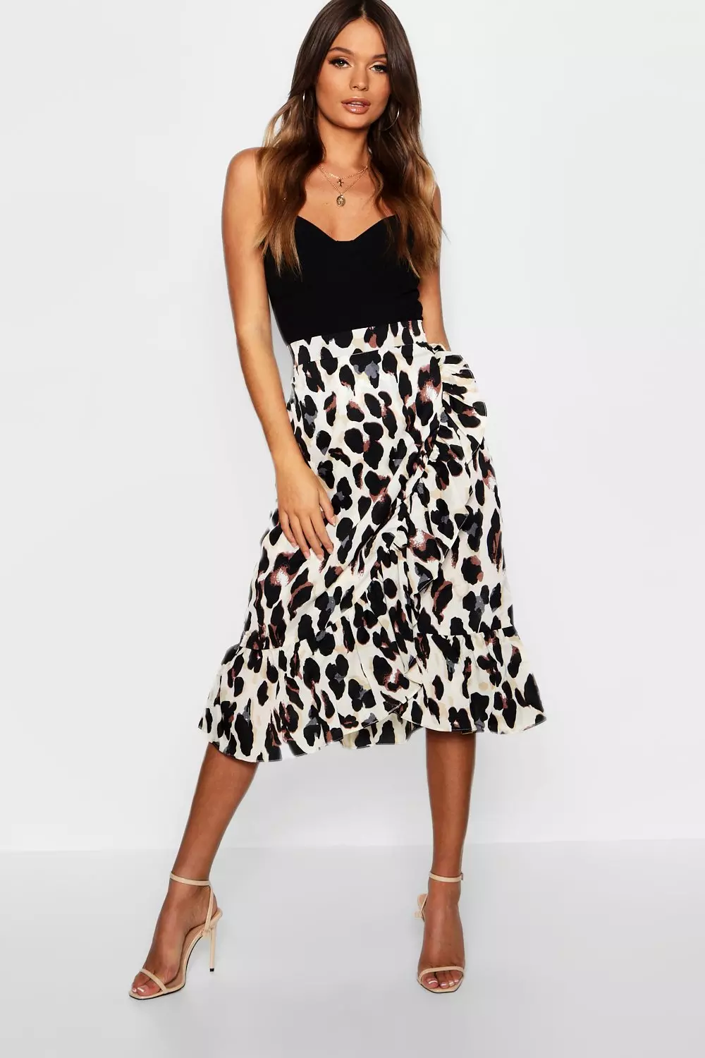 Leopard print clearance midi skirt xl