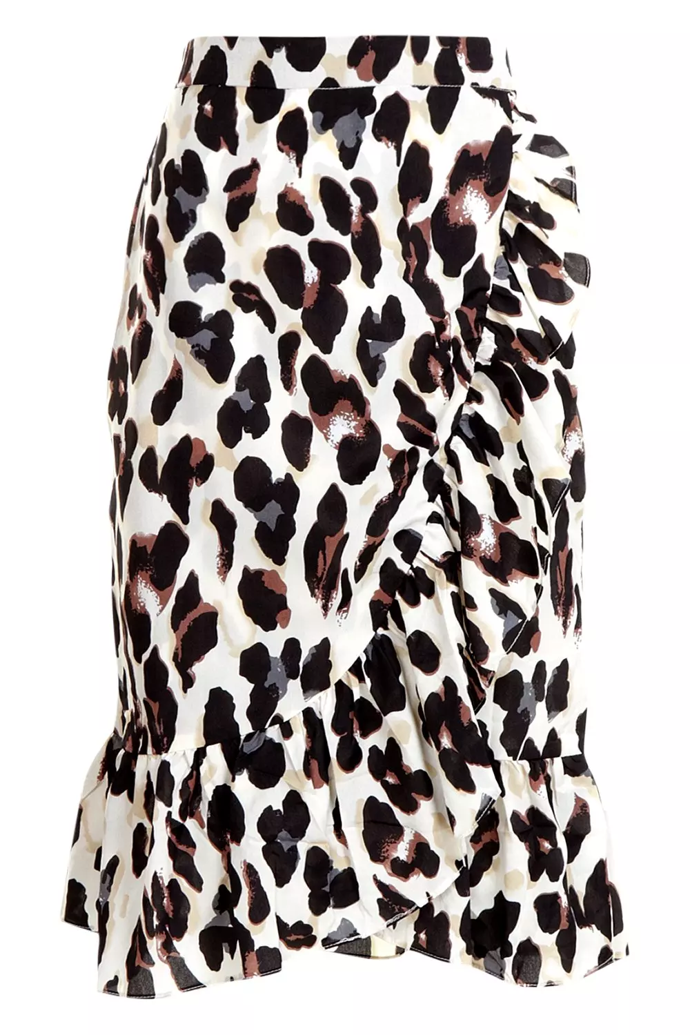 Stone and black shop leopard print wrap skirt