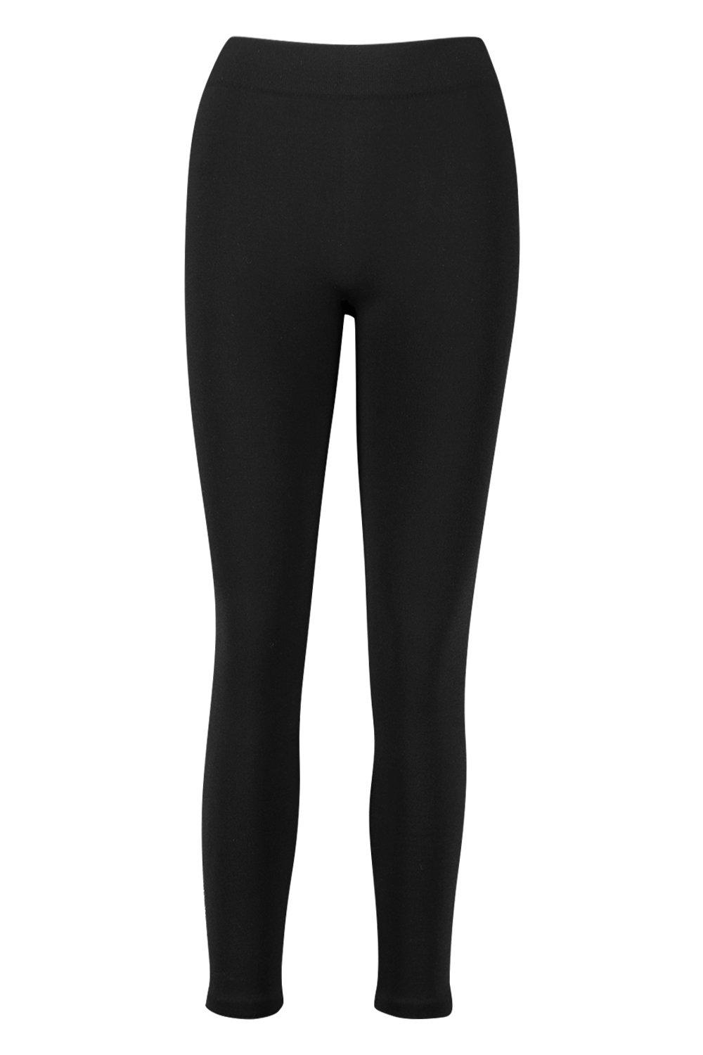 Boohoo Petite Fleece Lined Legging in Black