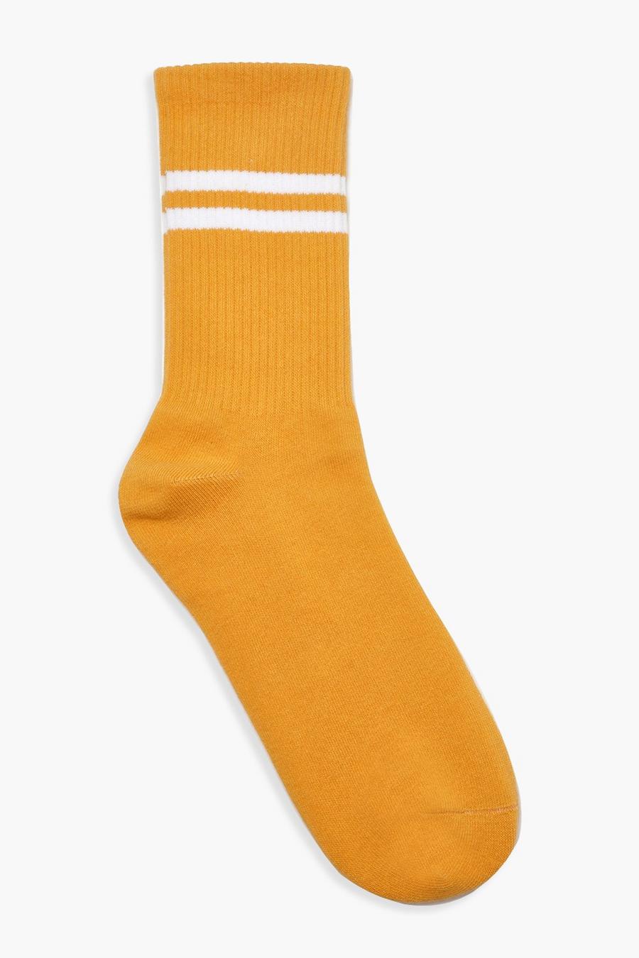 Mustard Sports Stripe Ankle Socks image number 1