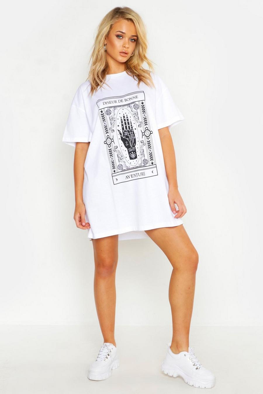 T-shirtklänning i oversize-modell med tryck image number 1
