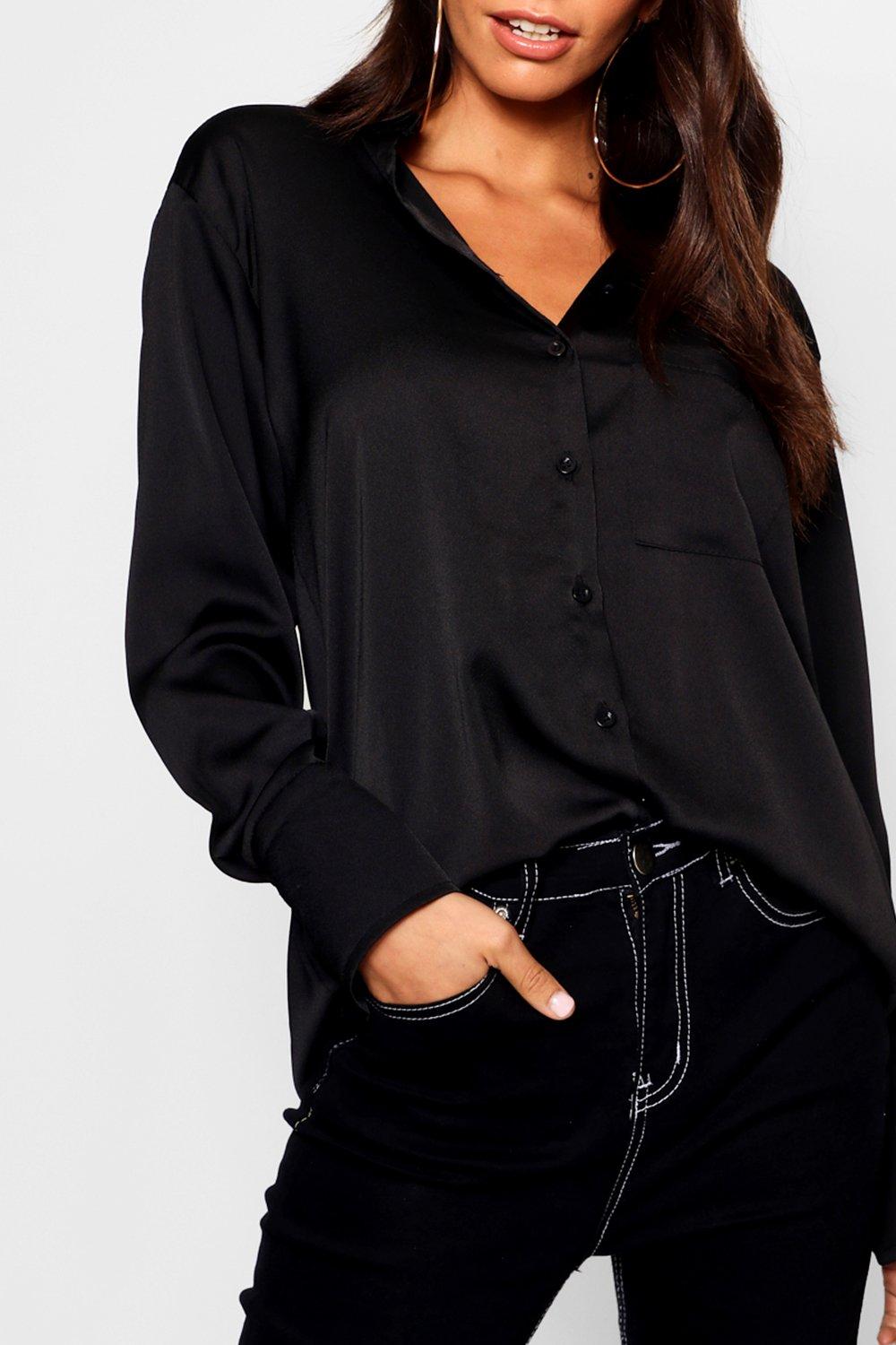 boohoo satin blouse