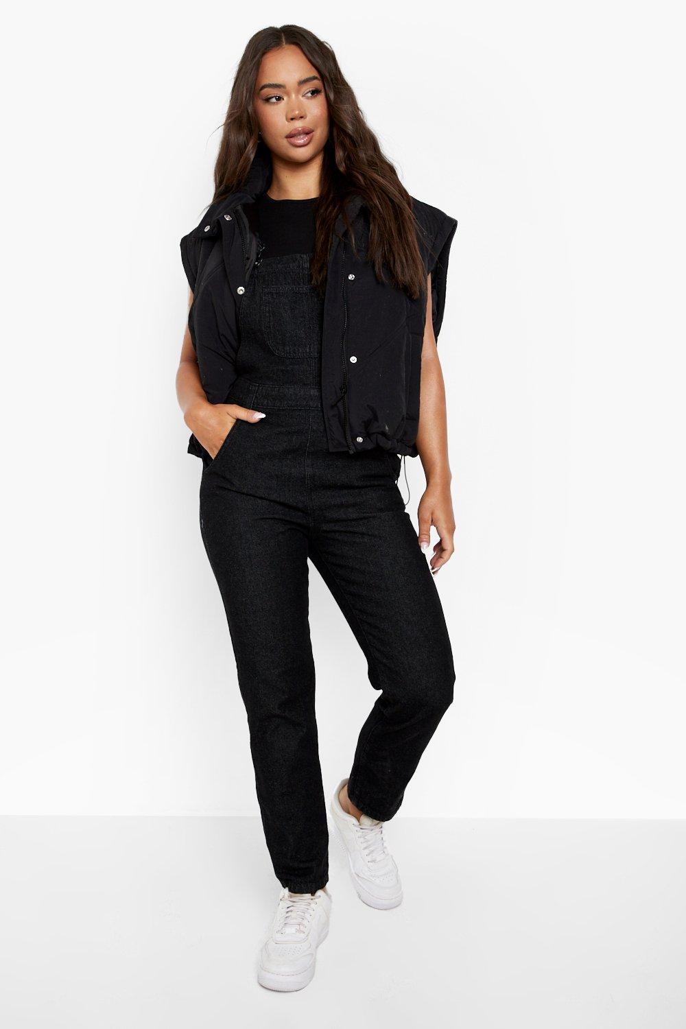 Boohoo hot sale black dungarees