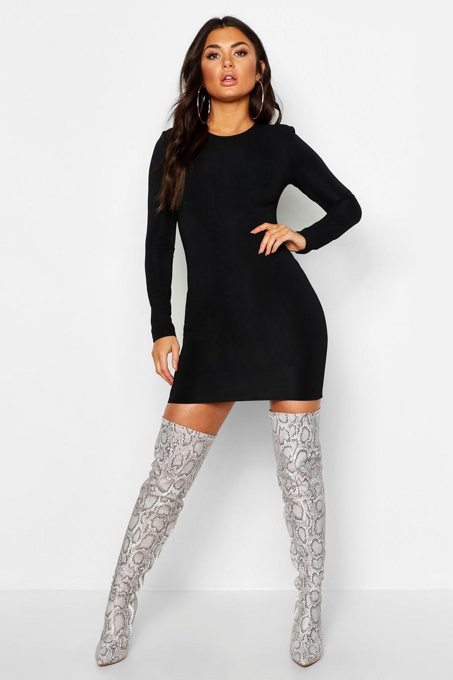 Long Sleeve Power Shoulder Bodycon Dress image number 1