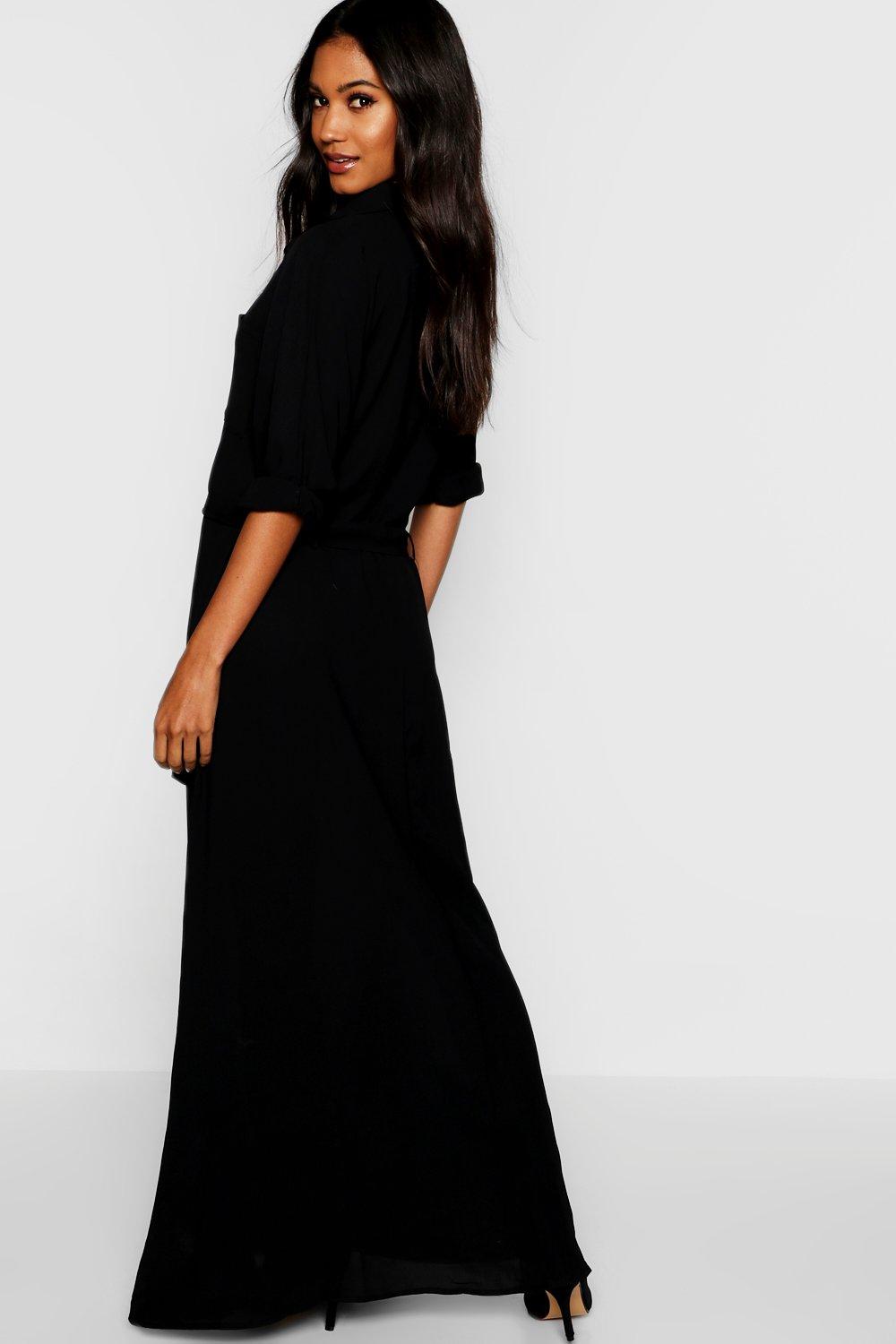 Boohoo maxi shop shirt dress