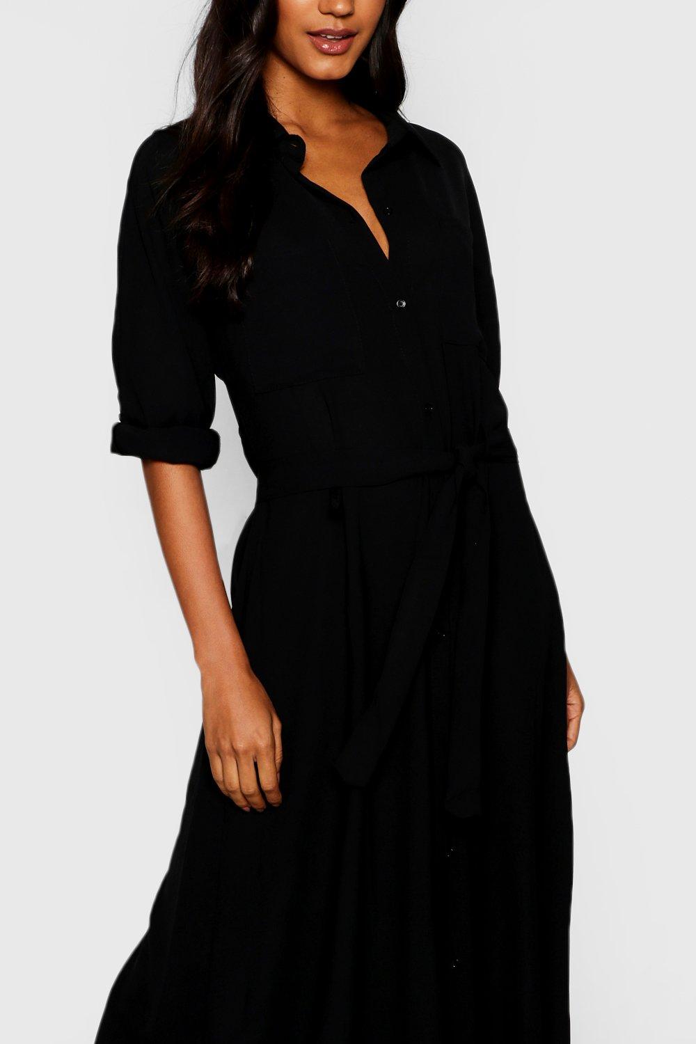 Belted maxi outlet shirt dress