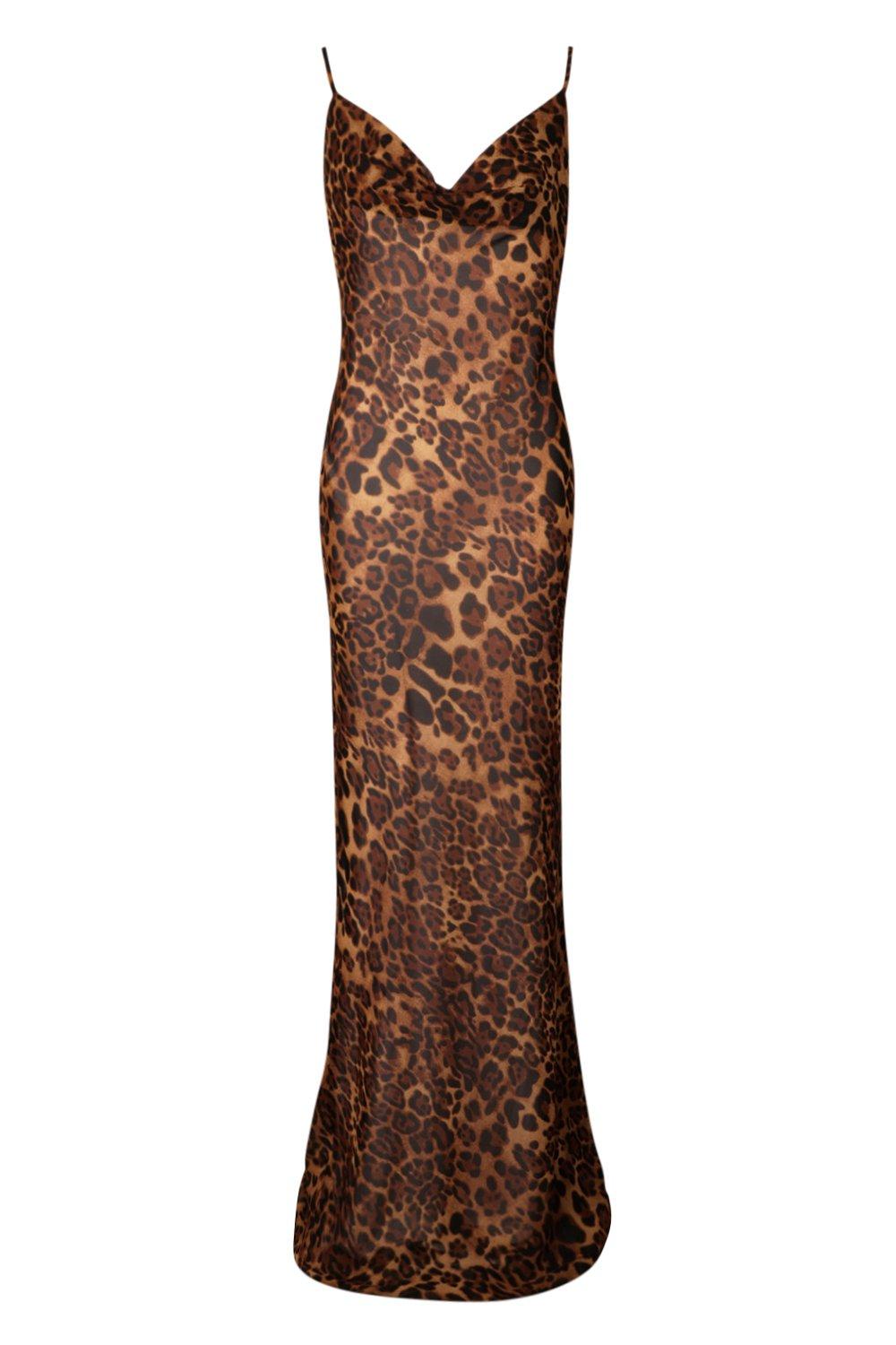 Leopard mesh sales maxi dress