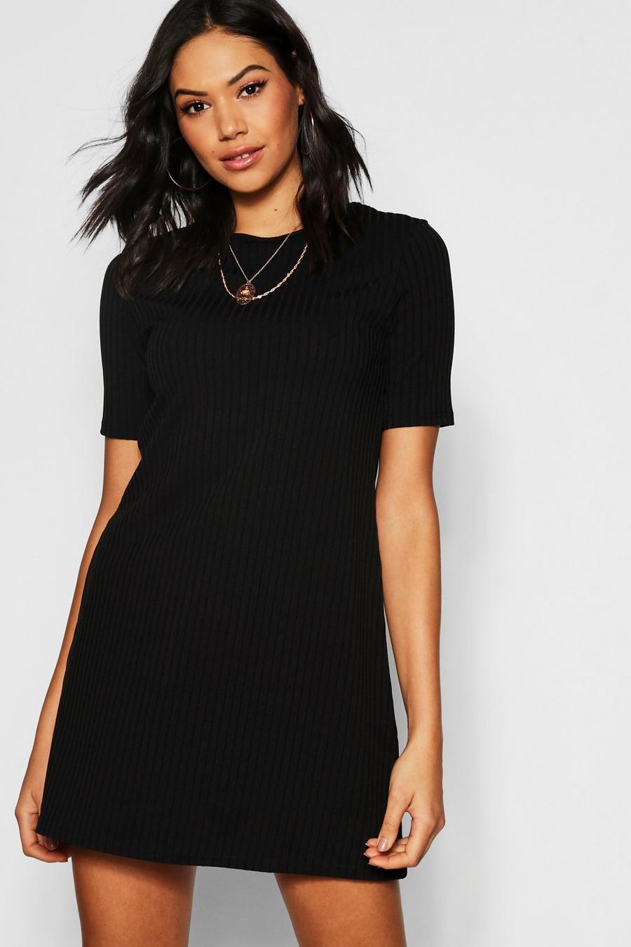 Crew Neck Knitted Swing Dress image number 1