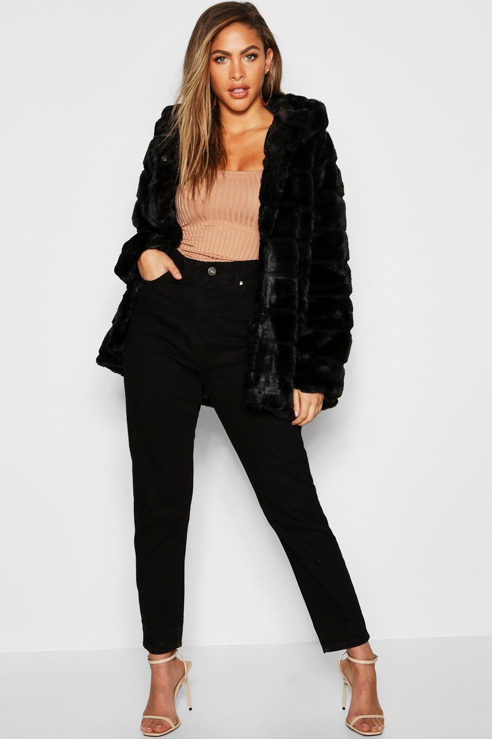 panelled fur coat