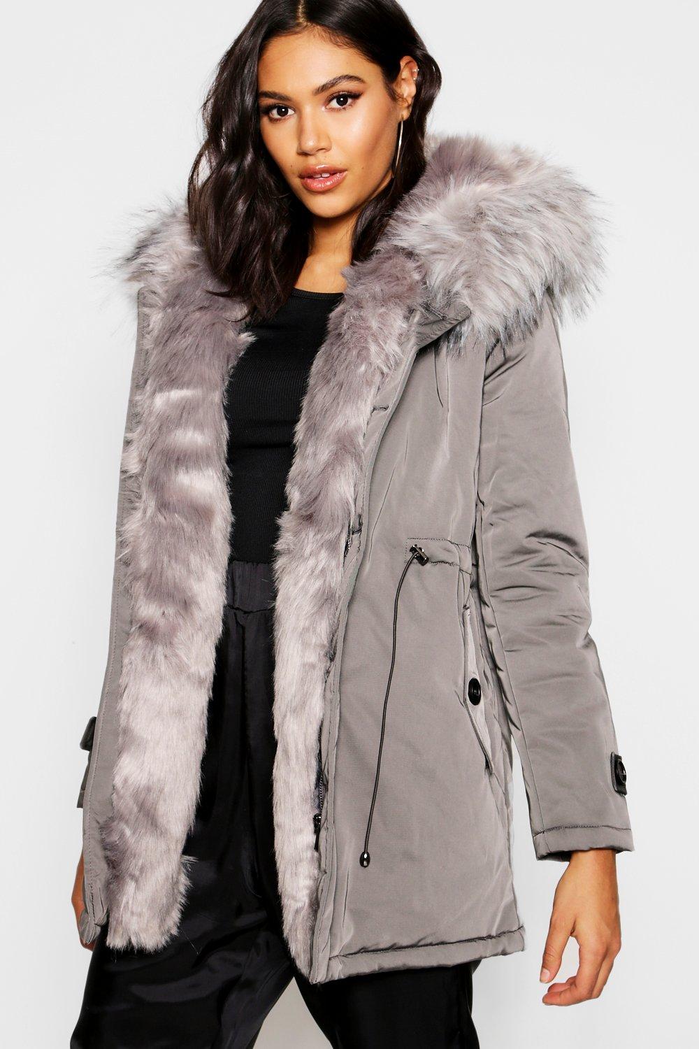 Boutique Faux Fur Parka