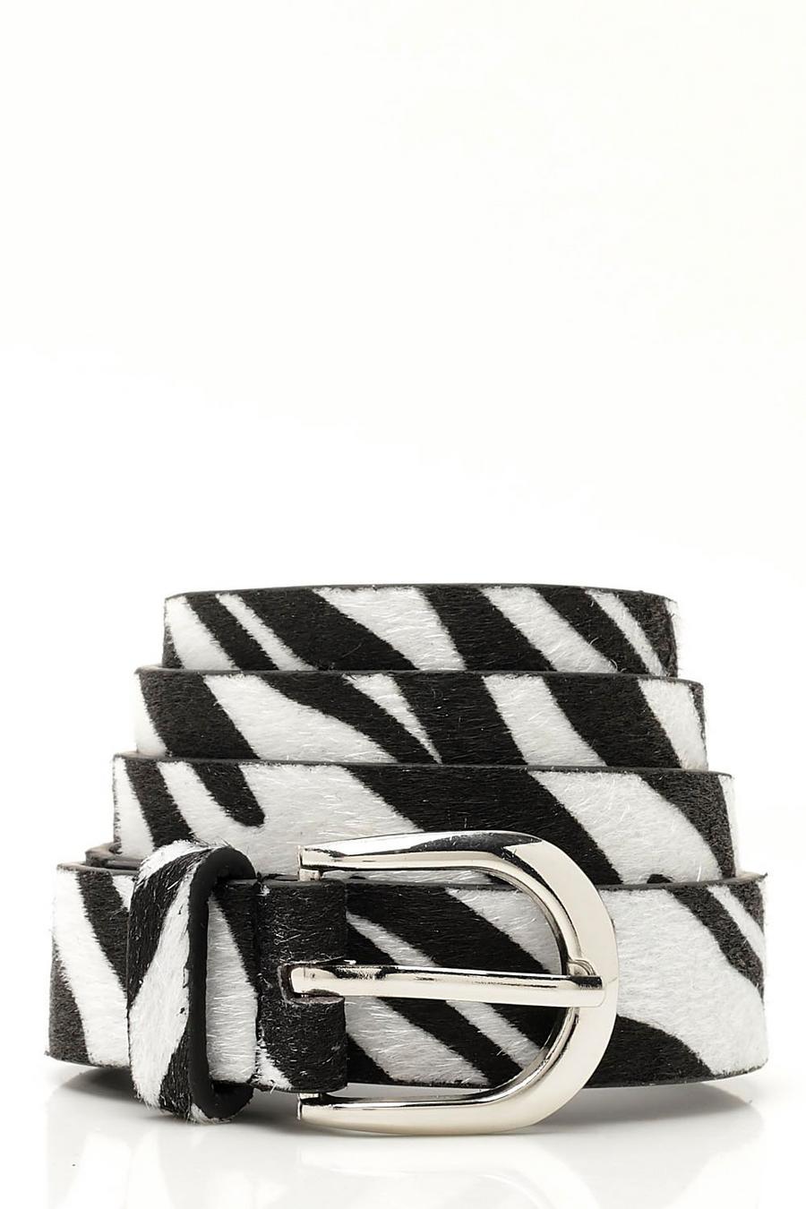 Zebra-Gürtel aus Kunst-Ponyhaar image number 1